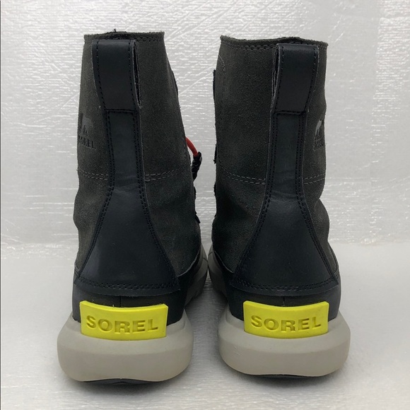 Sorel Kids Explorer Boots Red Lace Gray Suede Winter Outdoor  display picture 3